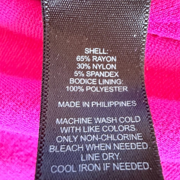 Express Hot Pink Size 0 Dress Ruched Square Neck Mini Dress Sheath Bodycon Zip - Picture 6 of 8